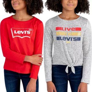 Levi's Girls' Long Sleeve Graphic T-Shirt 2-Pack
